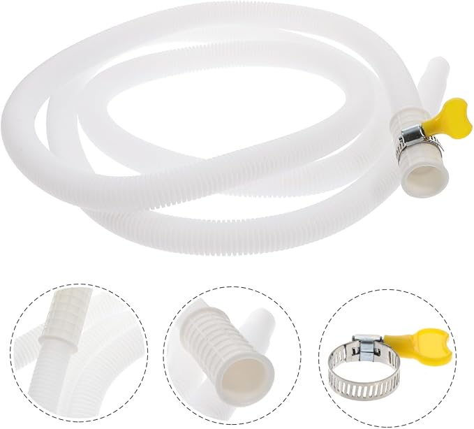 IMIKEYA 2pcs Washer Drain Hose Extension Flexible Drain Pipe Clamp - Image 6