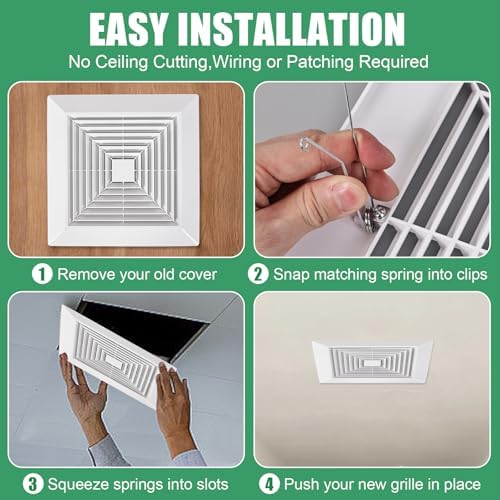 (Gloss-2P 12"x 12"Inch）Bathroom Exhaust Fan Cover - Image 5