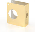 Door Knob Reinforcement Plate, Polished Gold, Fits 1-3/4" Doors, 2-3/8" Backset by NAUBEA