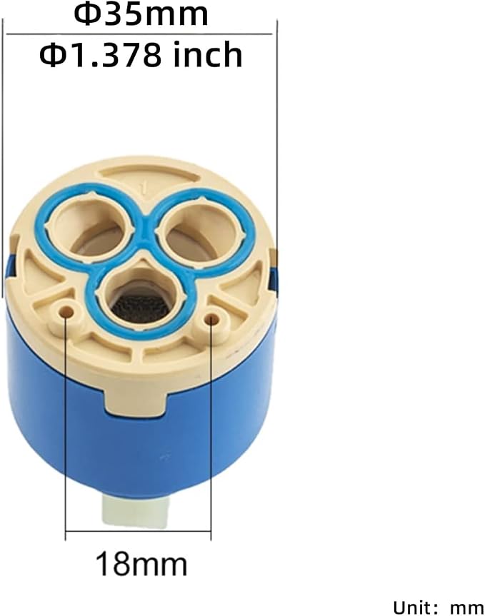35mm Ceramic Faucet Cartridge Replacement, Compatible - Image 3