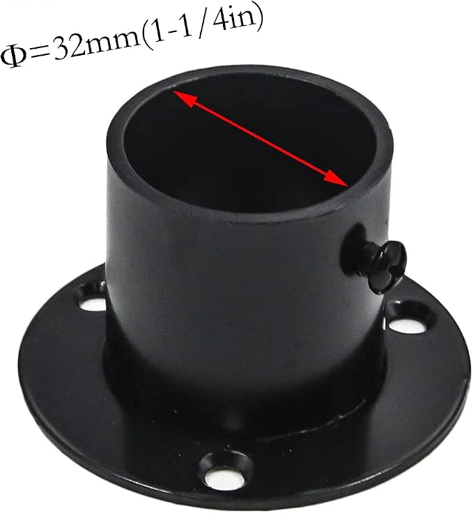 Antrader Stainless Steel Closet Rod Flange Holders, 1.25 Inch, Matte Black | - Image 3