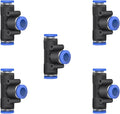 5 Pcs 9mm x 9mm x 9mm Pneumatic T Shaped 3 Way Tube Reducer Connector, Quick by ROZESAZZ