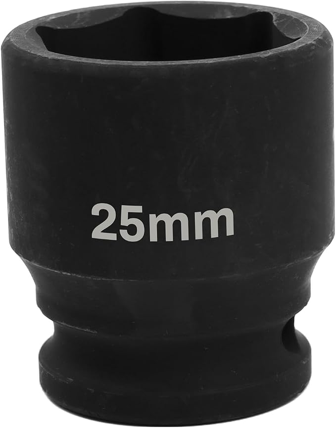 1/2" Drive 25mm Deep Impact Socket, 6 Point Chrome Molybdenum Steel Heavy Duty by YTkavq