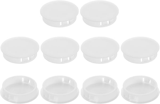 uxcell 10Pcs Plastic Hole Plugs, 38mm Flush Type Panel Plugs, Round Snap by uxcell