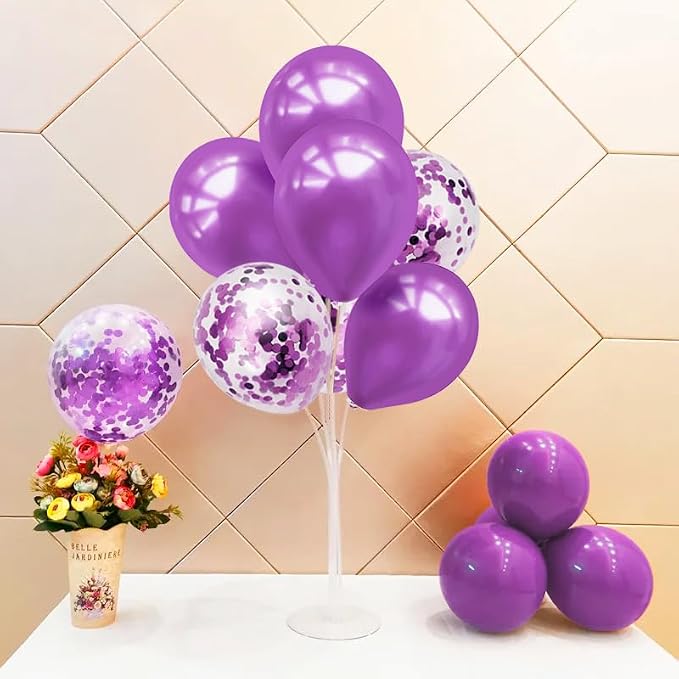 ZJDHPTY 4Set Purple Balloon Stand Table Centerpieces Party Decor | Birthday - Image 3