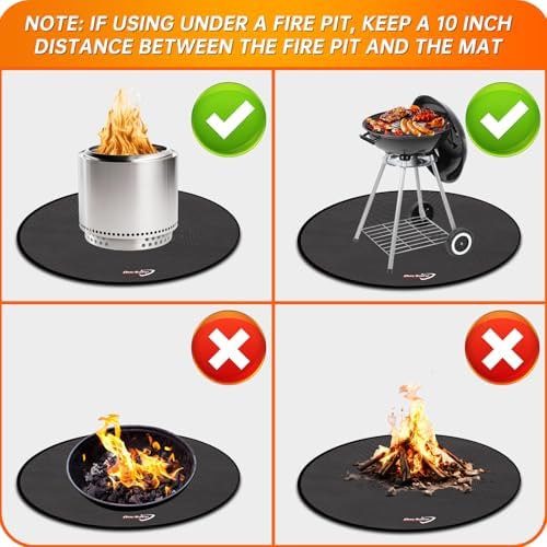 DocSafe 38" Round Fire Pit Mat for Solo Stove Accessories, 4-Layer Fireproof - Image 7