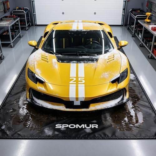 Garage Floor Mat 7'9"x18', 610GSM PVC Containment Mat Raised Edge by Unknown