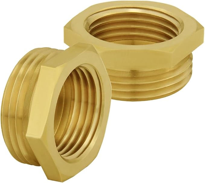 Joywayus 2Pcs Garden Hose Hex Bushing Reducer 3/4" GHT Female x 1" NPT Male | by Joywayus