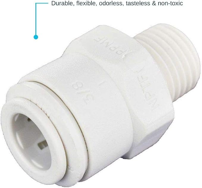 John Guest 3/8 Inch OD x 1/4 Inch NPT Male Connector, Push to Connect Plastic - Image 4