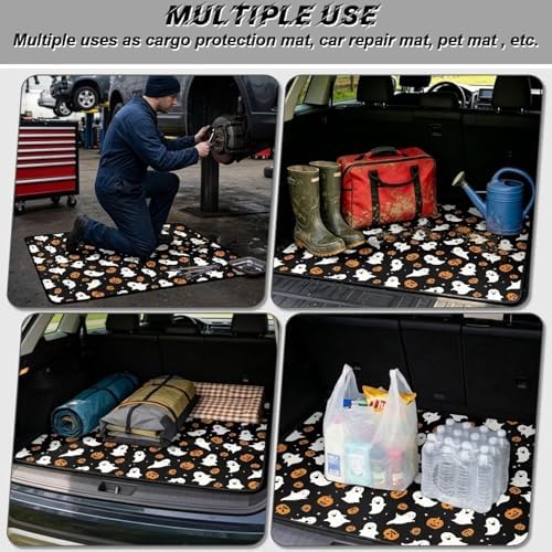 Ghost Pumpkin Trunk Mat Universal Waterproof Cargo Liner Heavy Duty Non-Slip - Image 3