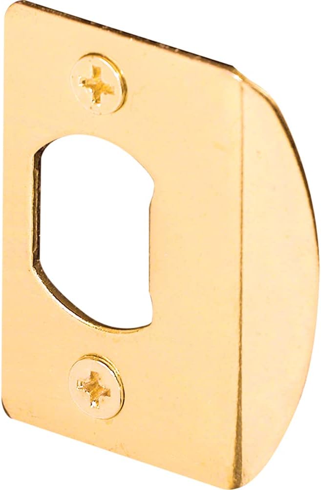Prime-Line MP2232-2 Standard Latch Strike, 1-5/8 in., Brass Plated Finish by Prime-Line