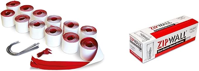 ZIPWALL HDAZ12 Heavy Duty Zipper and ZipWall PY50 Dust Barrier Plastic Sheeting by Unknown