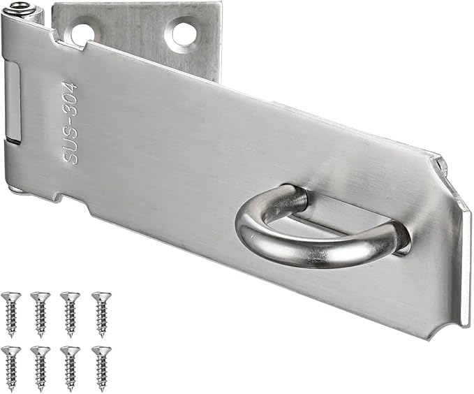 JQK Door Hasp Latch Lock, 5 Inch 304 Stainless Steel Safety Packlock Clasp by Homeimprovement