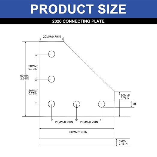 10pcs 2020 Extrusion Joint Plate Connector Corner L Bracket Black | 8020 V Slot - Image 4