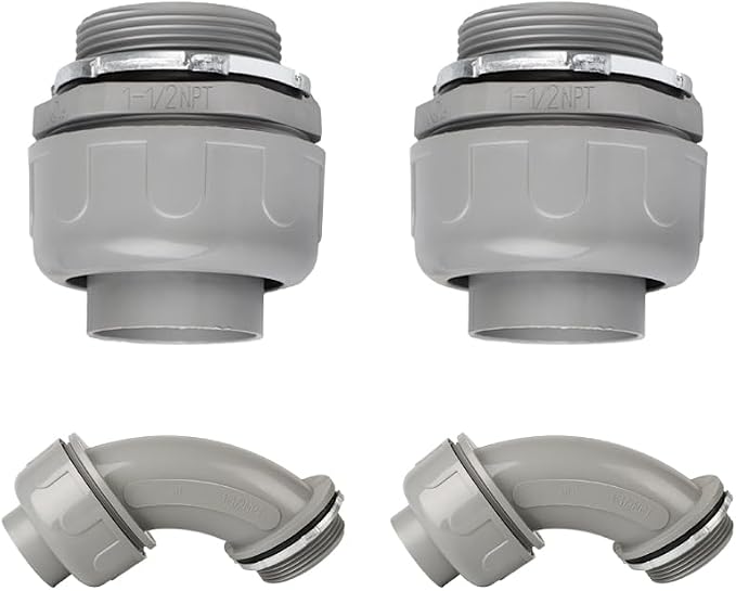 Conduit Connectors, 1-1/2 Inch Liquid Tight Connector NPT Non-Metallic by HDHAODA