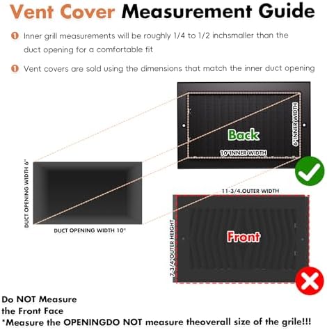 2 Pack 10 x 6 Inch Air Vent Cover - Image 2