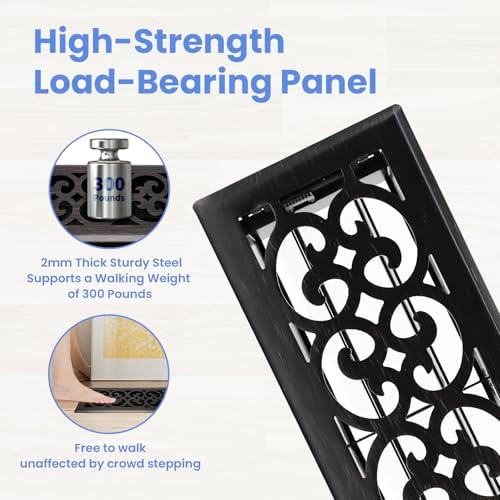 Howeall 4x12 Inches Heavy Duty Walkable Floor Register Easy Adjust Air Supply - Image 2