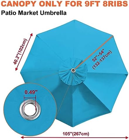 EliteShade USA 9FT Patio Umbrella Replacement Covers 8 Ribs Market Umbrella - Image 3