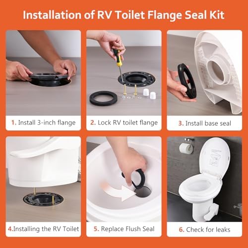 RV Toilet Seal and 3'' Floor Flange Kit - Image 5