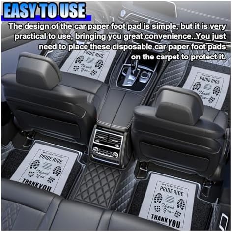 50PCS Car Kraft Paper Floor Mats, Waterproof Floor Covers Car Carpet Protector - Image 3