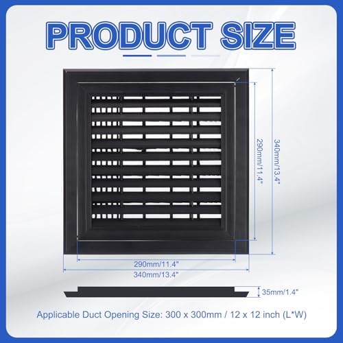 PATIKIL 12x12 Inch Plastic Ventilation Grille, Return Air Vent Cover Removable - Image 2