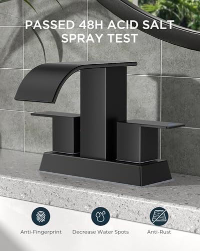FORIOUS Bathroom Sink Faucet 4 Inch Centerset 2 or 3 Hole Matte Black - Image 3