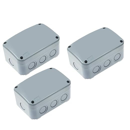 3PK Grey Weatherproof Electrical Project Boxes in Grey, 4.9 x 3.3 x 2.3 | by NineLeaf
