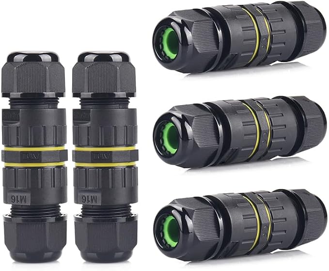 IP68 Waterproof 2 Way 2 Pin Junction Box Electrical Cable Connector, 5 Pack by Thereisnofuturewithouthighqualityproducts
