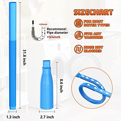 PetOde Dryer Vent Cleaner Kit – Dryer Vent Vacuum Hose Attachment Blue - Image 4