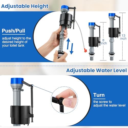 Saillong Universal Toilet Flusher Replacement Kit, Fill Valve, 2-Inch Flapper - Image 3