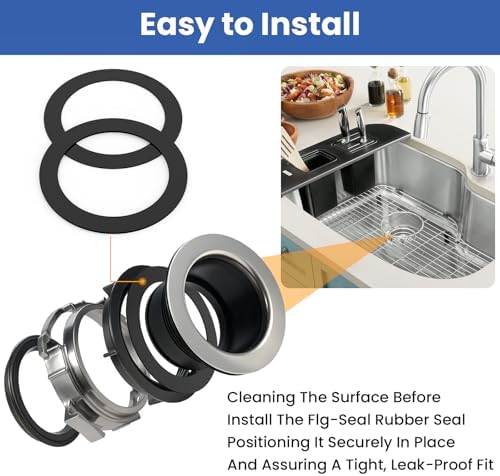 6 Pcs Kitchen Sink Drain Garbage Disposal Gasket, Putty-Free Rubber - Image 3