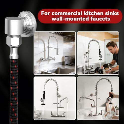 HURRAN Wall Mount Commercial Faucet Installation Kit-1/2" NPT Connector Adapter - Image 5