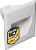 DATA COMM Electronics 45-0002-UWH 2-Gang Recessed Low Voltage Wall Plate Cable by DATACOMM