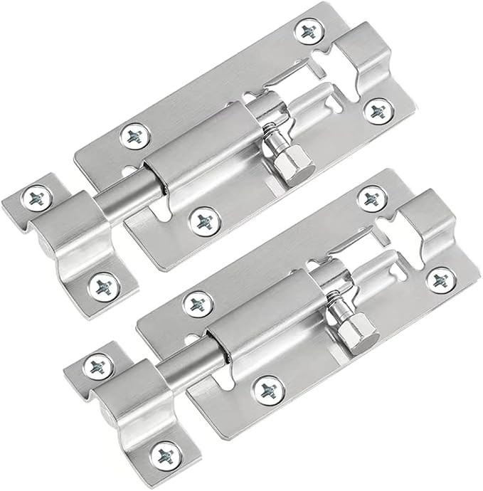 FATLODA 2 Pack Barrel Bolt Latch, 3 Inch Stainless Steel Slide Latch Lock | - Image 8