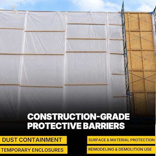 Heavy Duty Construction Plastic Sheeting 10' x 100' Roll – 6 Mil Clear - Image 5