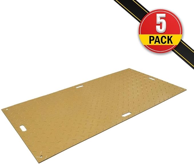 5 Pk 4' x 8' Tan Ground Protection Mats - Image 2