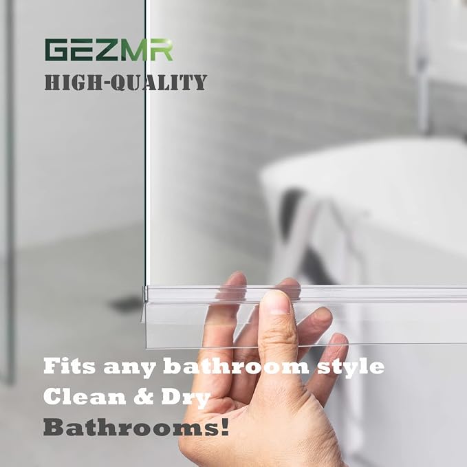 2-Pack Frameless Shower Door Bottom Seal Clear Glass Shower Door Sweep Strip - Image 3