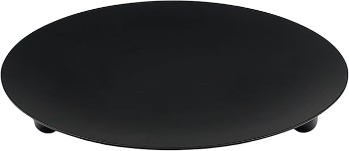 Hosley Black Iron Pillar Candle Holder Plates – 7-Inch Decorative Round Trays by HOSLEY