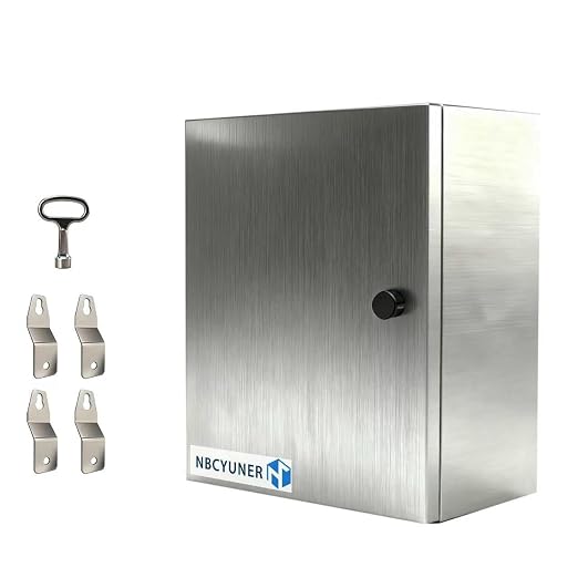 NBCYUNER Stainless Steel Electrical Enclosure 12x8x6 Inch NEMA 4X Enclosure 304 by NBCYUNER