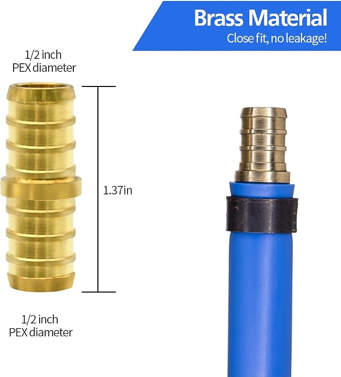 80pcs 1/2" Brass PEX Fittings Combo - Image 4