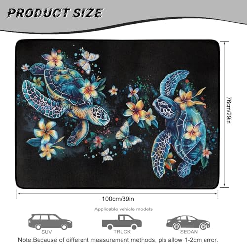 ELEQIN Boho Sea Turtle Floral, Car Cargo Liner, All Weather Heavy Duty Trunk - Image 7