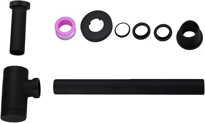 Brass Round Bottle P Trap, Basin Sink Waste Trap Drain Tube Kit Adjustable - Image 7