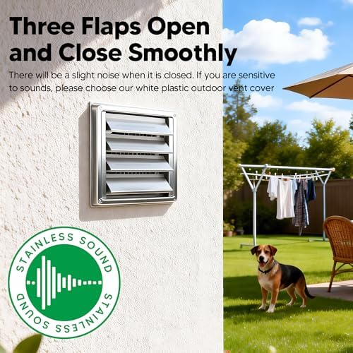 4" Metal Outdoor Dryer Vent Cover Louvered - Image 6