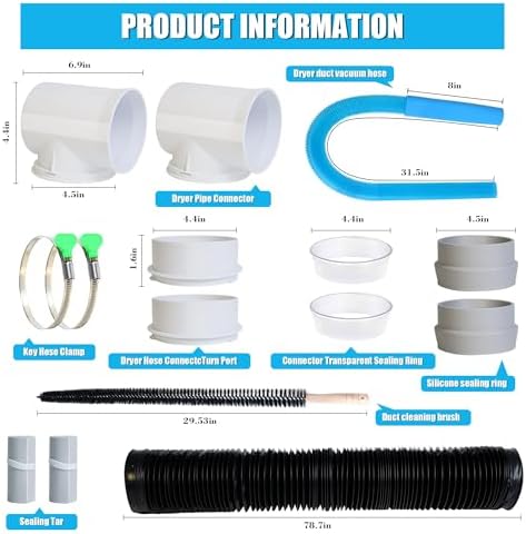 Upgrade Dryer Vent Hose for Tight Space, Dryer Vent Hose Kit, 90 Degree Dryer - Image 3