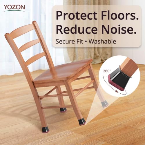YOZON Chair Leg Floor Protectors Silicone Caps Felt Strengthen Bottom - Image 2