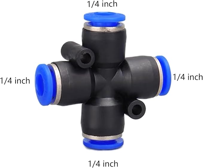 4 way1/4 OD Push to connect Fittings, push to connect air fittings, 4-way air - Image 2