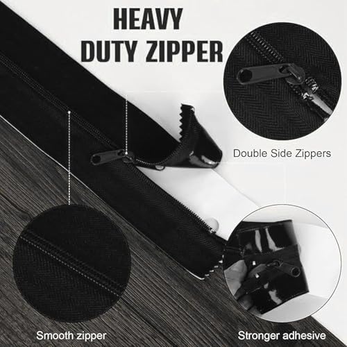 2 Pcs Dust Protector Zipper 7.6cm x Self Adhesive Home Renovation Dust Seal - Image 5