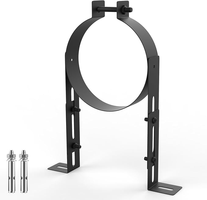 6 Inch Chimney Pipe Support Bracket, Adjustable Vent Wall Strap, Stainless by Fardtry