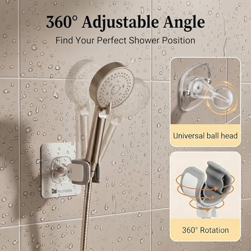 Mistriddle Shower Head Holder, Adjustable 360° Swivel, Anti-Scratch TPU - Image 3