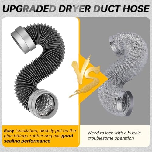 MATEWORK 5FT Dryer Vent Hose 4 Inch, Heavy Duty Flexible Aluminum Duct - Image 4